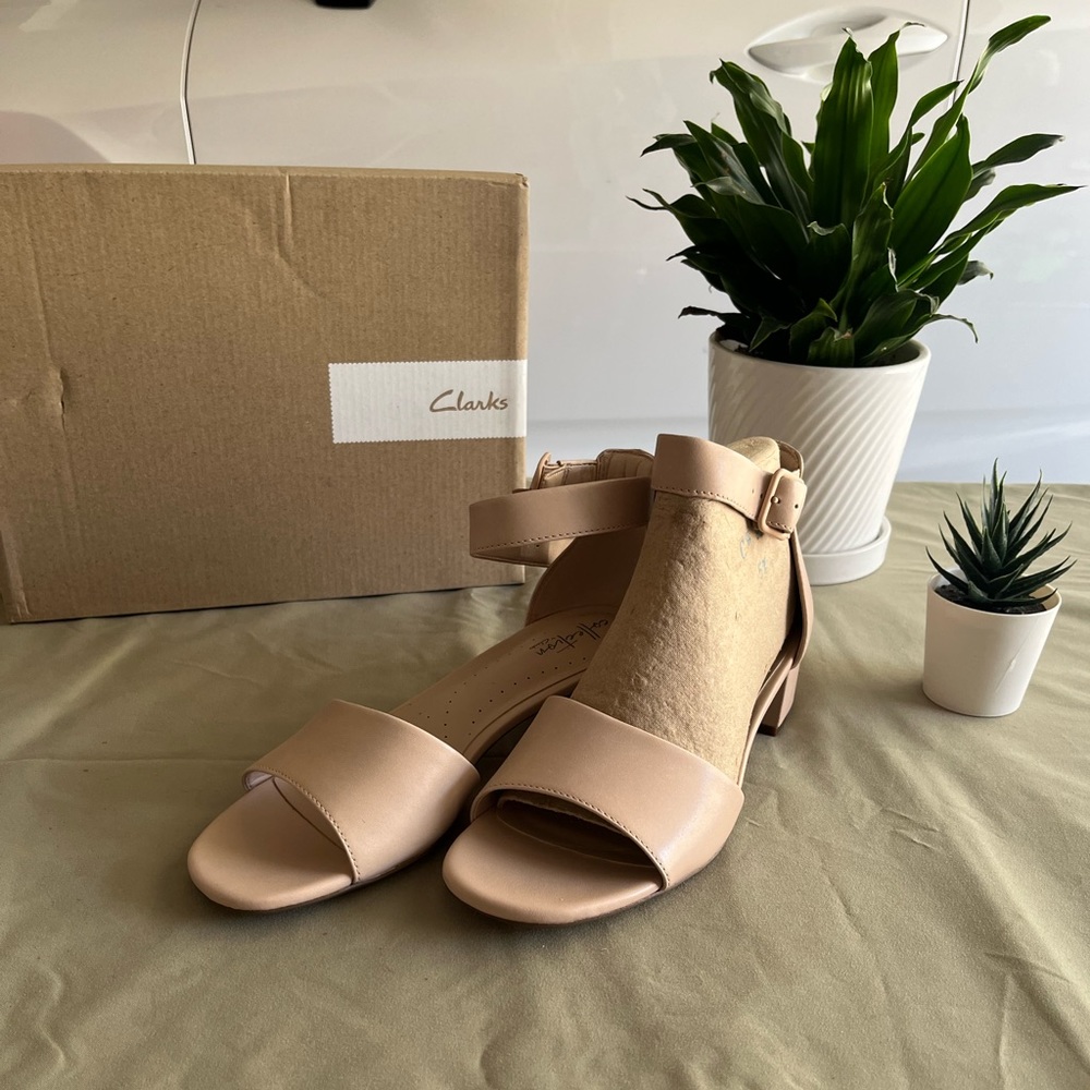 Clarks Nude Heeled Sandal